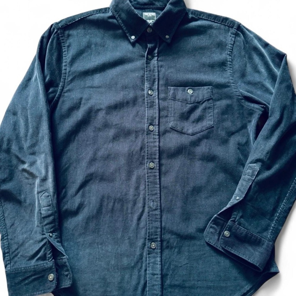 Todd Snyder Dark Navy Corduroy Button-Down Shirt